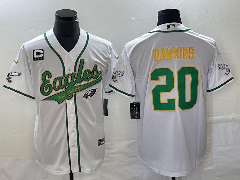 Men Philadelphia Eagles #20 Dawkins White Nike 2023 Co Branding Game NFL Jersey style 4->philadelphia eagles->NFL Jersey